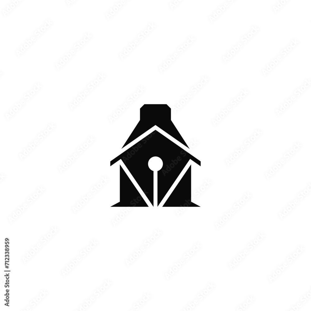 Canvas Prints pen house company logo design.