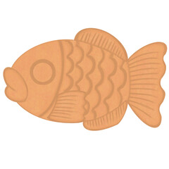 Taiyaki Japanese pastry set. Fish-shaped cake stuffed with red adzuki beans. Japanese street food.