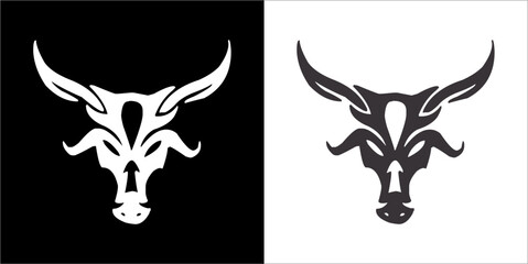 Illustration vector graphics of cow head icon
