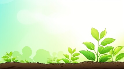 illustration of tropical plants and shrubs. summer weather. Cartoon style. Green rural view.