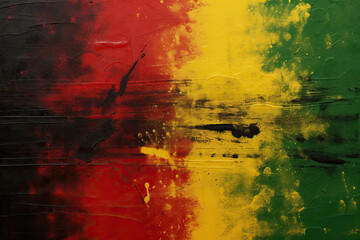 Abstract Red, Yellow, Green Color Grunge Texture Wall Canvas Background for Black History Month Celebration