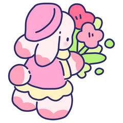 easter bunny with flowers 