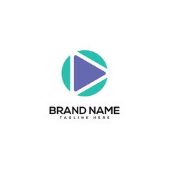 Alphabet letter C play button symbol logo icon design template vector elements.