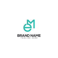 Professional Letter EM ME Technology Logo Design vector Element.