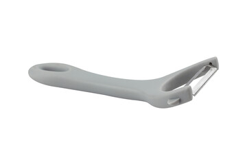 vegetable peeler with plastic handle isolated from background