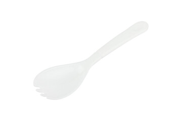 plastic spoon fork isolated from background