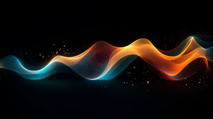 Wavy abstract shapes with glittering effect minimal style, generated AI