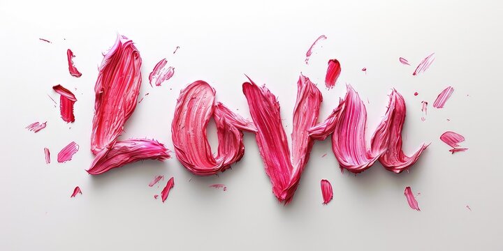 Love you in pink isolated on white background Valentine's Day Special 