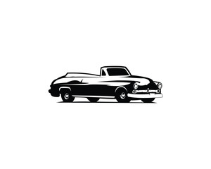 1949 Mercury coupe transportation logo vector design isolated on white background viewed from side. vector illustration available in eps 10.