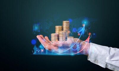investments to growing wealth. Hand hold money