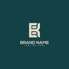 Monogram professional unique letter BK KB logo design template. Initials Business logo.