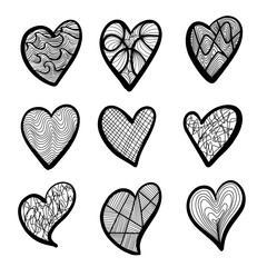 hand drawn  heart icon illustration design