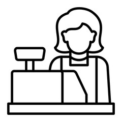   Cashier line icon