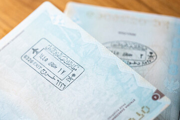 Saudi Arabia border stamps in the passport