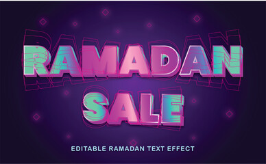 Ramadan sale vector text effect 3D