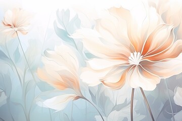 Beautiful flowers. Abstract floral design in pastel colors for prints, postcards or wallpaper