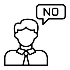   Say No line icon