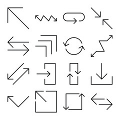 Set of arrow and direction vector