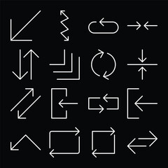 Set of arrow and direction vector