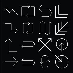 Set of arrow and direction vector