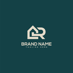 Alphabet letter R house symbol logo icon design template vector elements.