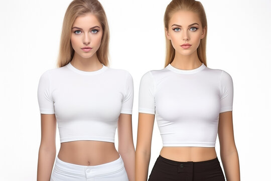 Woman in White Tshirt Mockup created with Generative AI