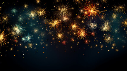 Obraz premium Beautiful fireworks background at night for holiday decoration