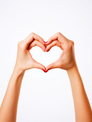 Obraz premium Woman hands making a heart posture - ai generative