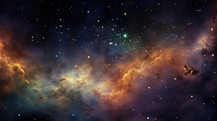 Abstract Dreamy Background Wallpaper Template of Nebula Sparkling Stars Stardust Galaxy Space Universe Astro Cosmos Milky Way Panorama Night Sky Fantasy Colorful Tone 16:9  - obrazy, fototapety, plakaty