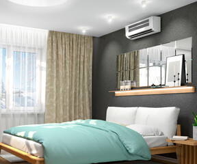 wall mounted electric heater. 3d illustration - 712358977