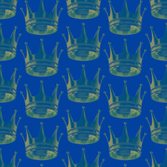 Seamless pattern with crown. Background images.