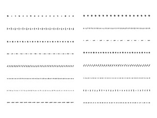 Fototapeta premium 手書きのクレヨン風の飾り罫のあしらいセット かわいいおしゃれな罫線 白黒