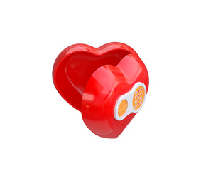Heart shaped safe, insulated on white background. 3d illustration. - 712359198