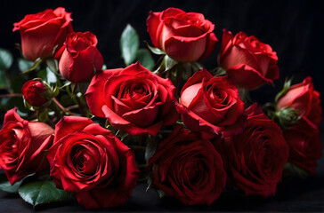 Naklejka premium bouquet of red roses