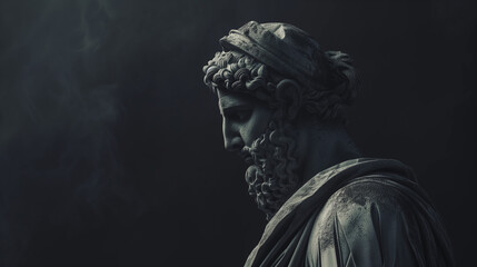 a greek god statue, digital wallpaper