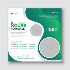 Home for sale and Modern social media post cover design template