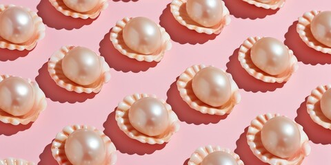 sea shell with pearl pattern background