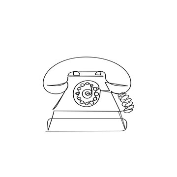 Continuous Line Drawing Phone. Free Images, Photos, Pictures. Illustration Icon Vector