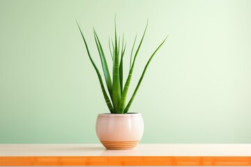 aloe vera plant in a modern, minimalistic pot