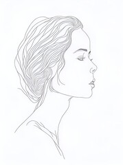 Beautiful girl sketch. AI generated illustration