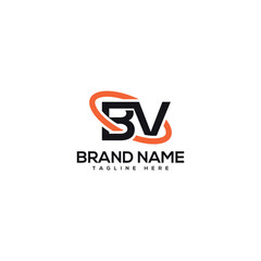 Abstract letter BV VB company Logo Design vector.