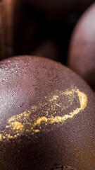 Chocolate-covered strawberries. Macro shooting