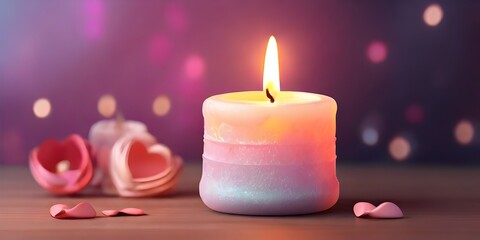 candles and rose petals