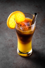 Bumble cocktail or Irish coffee in a glass