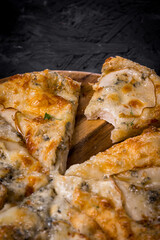 Khachapuri with pear and gorgonzola