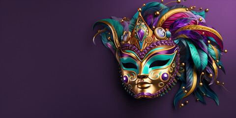 Photo carnival mask with decorative element