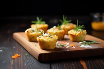 savory cheese muffins on a slate board