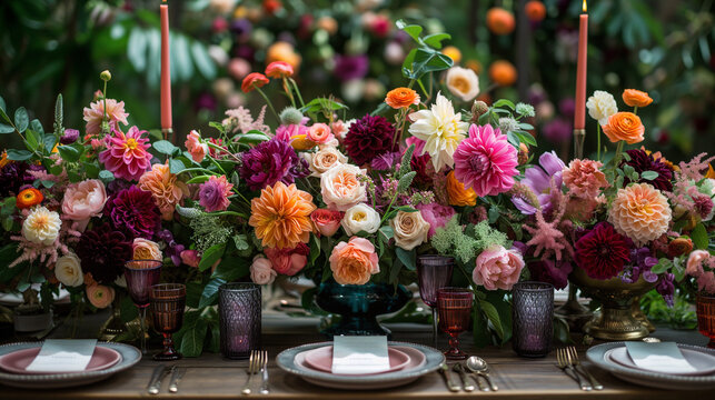 wedding , overflowing with flowers