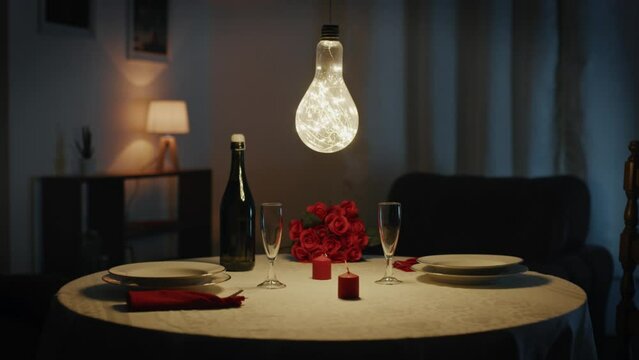 Valentine's Day dinner by candlelight