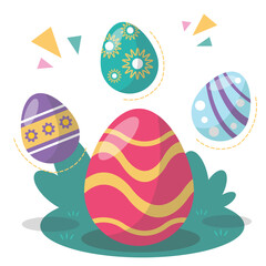 Colorful Easter Eggs vector illustration